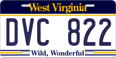 WV license plate DVC822