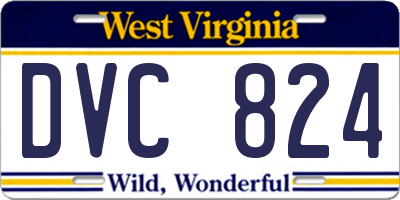 WV license plate DVC824