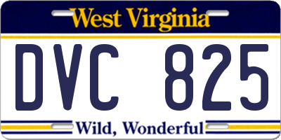 WV license plate DVC825