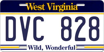 WV license plate DVC828