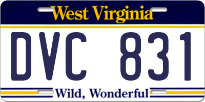 WV license plate DVC831