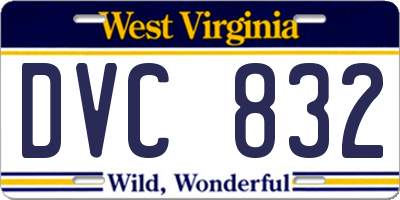 WV license plate DVC832