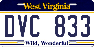 WV license plate DVC833