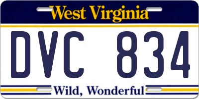 WV license plate DVC834