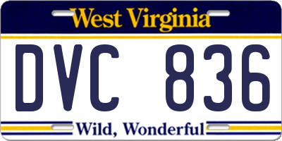 WV license plate DVC836