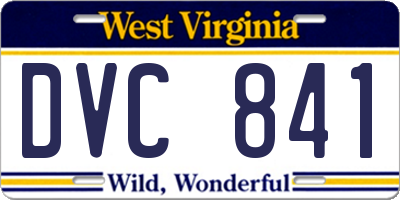 WV license plate DVC841