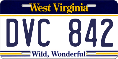 WV license plate DVC842