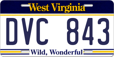 WV license plate DVC843