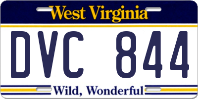 WV license plate DVC844