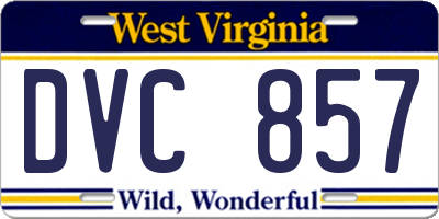 WV license plate DVC857