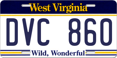 WV license plate DVC860