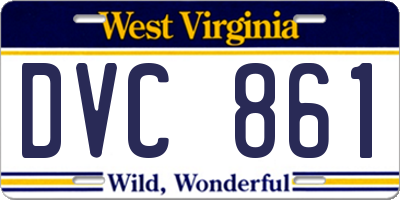 WV license plate DVC861