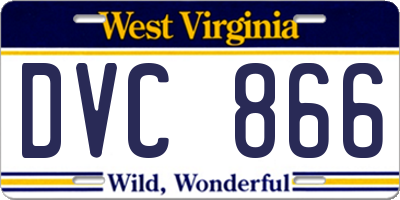 WV license plate DVC866