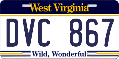 WV license plate DVC867