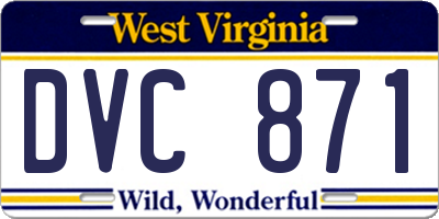 WV license plate DVC871