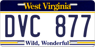 WV license plate DVC877