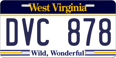 WV license plate DVC878