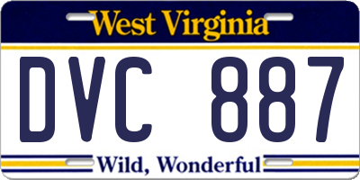 WV license plate DVC887