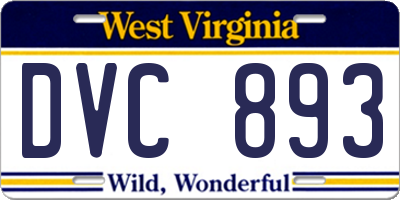 WV license plate DVC893
