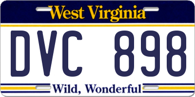 WV license plate DVC898