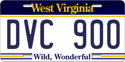 WV license plate DVC900
