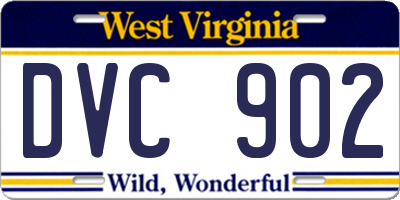 WV license plate DVC902