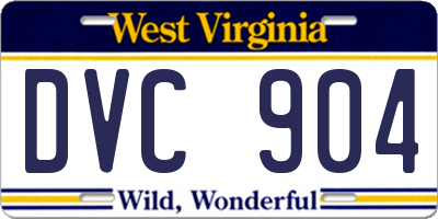 WV license plate DVC904