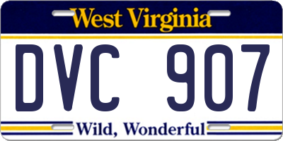 WV license plate DVC907