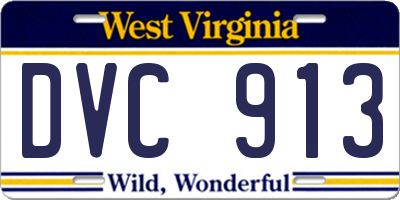 WV license plate DVC913