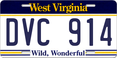 WV license plate DVC914