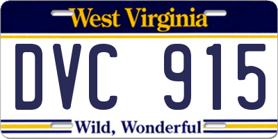 WV license plate DVC915