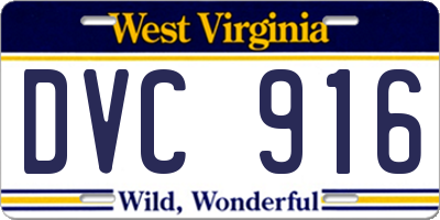 WV license plate DVC916
