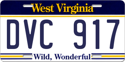 WV license plate DVC917
