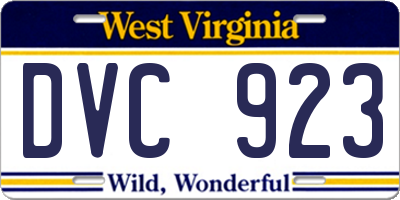 WV license plate DVC923