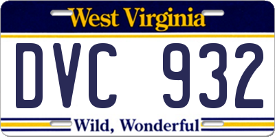 WV license plate DVC932