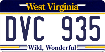 WV license plate DVC935