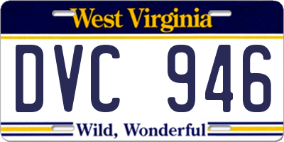WV license plate DVC946
