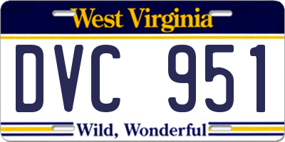 WV license plate DVC951