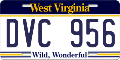 WV license plate DVC956