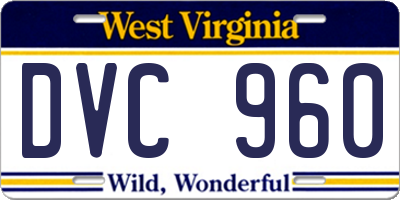 WV license plate DVC960