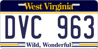 WV license plate DVC963