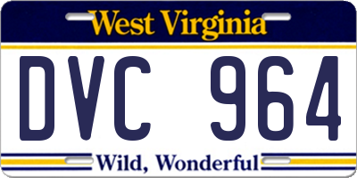 WV license plate DVC964
