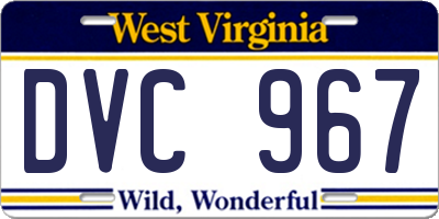 WV license plate DVC967