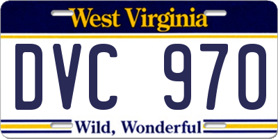WV license plate DVC970