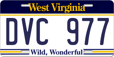 WV license plate DVC977