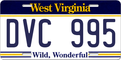 WV license plate DVC995