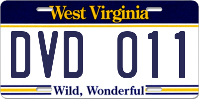 WV license plate DVD011