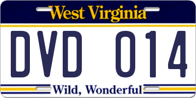 WV license plate DVD014
