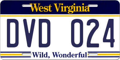 WV license plate DVD024
