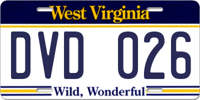 WV license plate DVD026